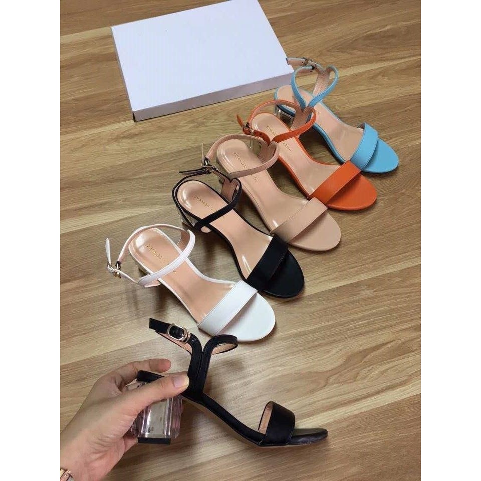 Sandal basic 5p gót trụ trong