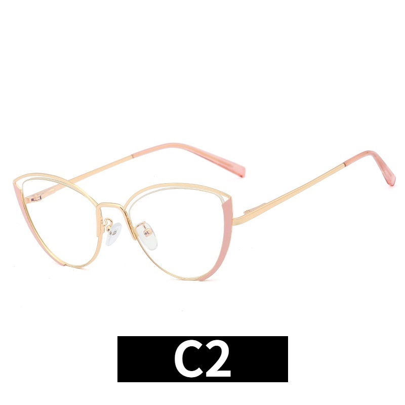 Kính mát mắt mèo gọng kim loại chống bức xạ phong cách retro cho nữ
