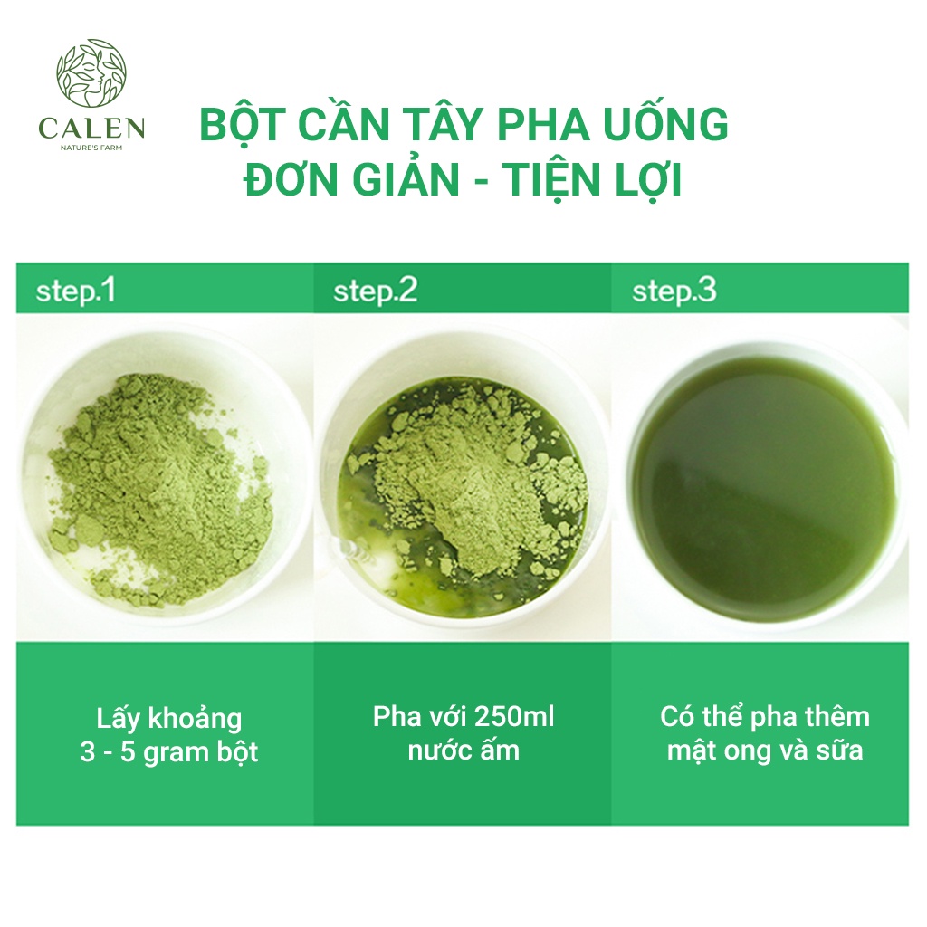 Bột cần tây hữu cơ, mặt nạ cần tây dưỡng da Calen Herb Powder