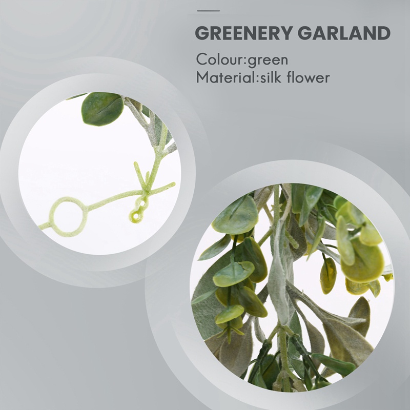 Vòng Hoa Tai Lông Cừu Màu Xanh Lá / Bạch Đàn Dài 38 Inches Mềm Mại Khóa Màu Sáng