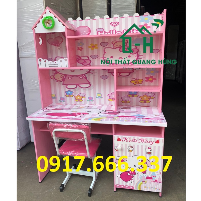 BỘ BÀN HỌC SINH NHỰA ĐÀI LOAN 1M2X1M7X45CM KITTY CHO BÉ