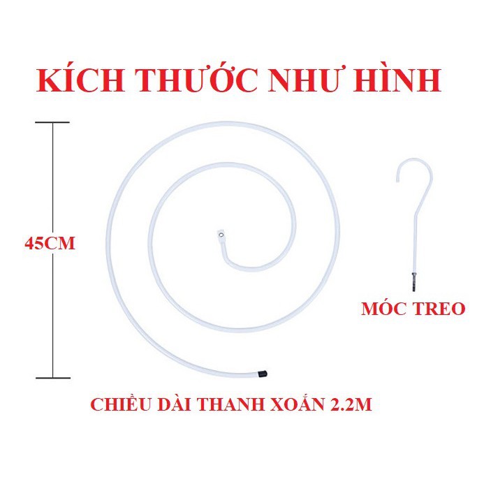 ￼Móc phơi chăn hình tròn dạng xoắn, móc treo chăn mền cố định, chịu lực cao