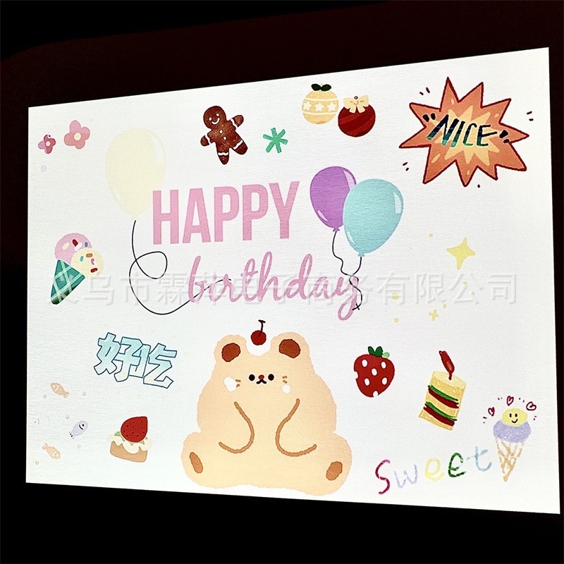 Máy Chiếu Mini Tạo Phông Nền Vuông Tròn Hoạ Tiết HAPPY BIRTHDAY Trang Trí Tiệc Sinh Nhật