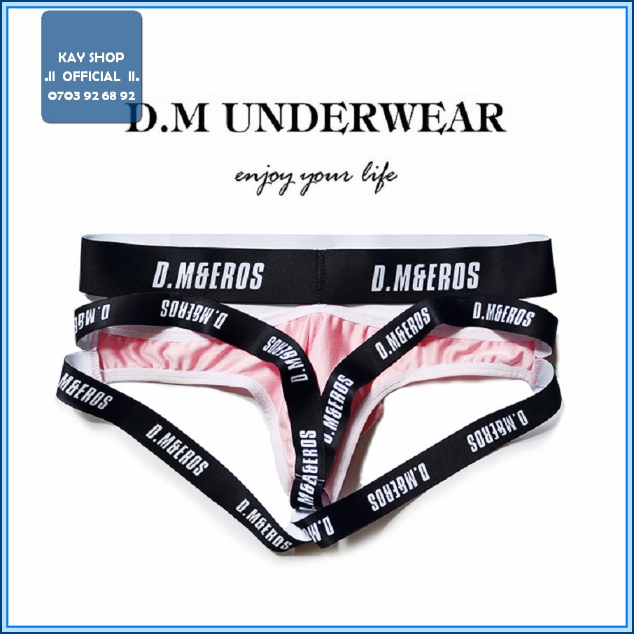 Quần lót nam jockstrap sexy DM dây co dãn ôm mông - Quần sịp nam quyến rũ khoe mông căng dây chéo