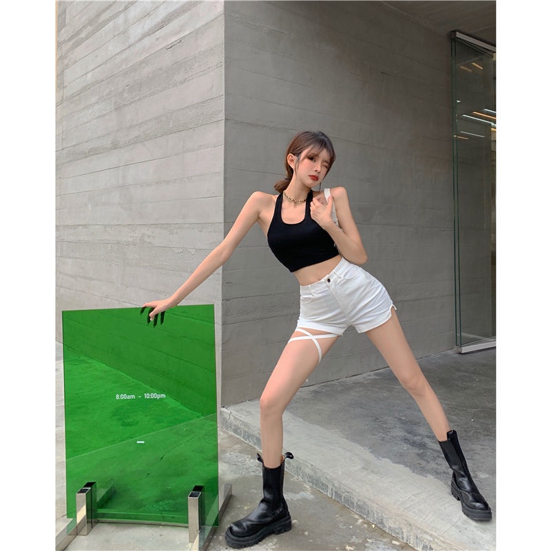 Quần Short Jeans Lưng Cao Thời Trang Cho Nữ