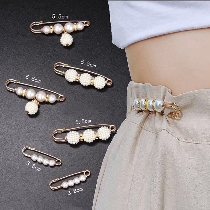 Set 4 Phụ kiện cài cổ áo, Ghim cài điều chỉnh trang trí lưng quần thời trang