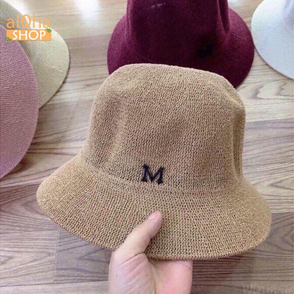 Mũ cói chữ M - nón cói vành nhỏ chống nắng, đi biển phong cách Hàn - al0ha Shop