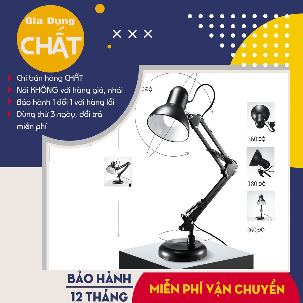 [Hàng Nội Địa] Đèn học chống cận siêu bền, đèn học gấp gọn tặng đế kẹp bàn cao cấp - Bảo hành 12 tháng