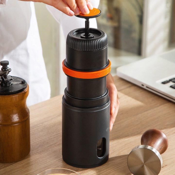 [ Bảo hành 12 tháng] Máy pha cà phê Mini Espresso cầm tay 2 trong 1 mã EF-2-8 Lực nén lên tới 15 bars