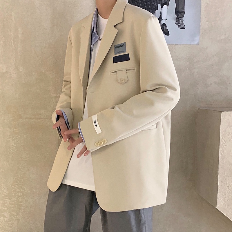 Áo khoác nam Blazer dáng rộng phong cách thời trang Hong Kong cho nam giới  unisex blazer simple áo khoác blazer nữ fashion áo khoác nam
