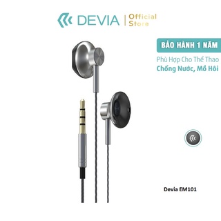 Tai nghe có dây nhét tai, có mic Devia EM101 nghe nhạc, chơi game - Hàng chính hãng bảo hành 12 tháng