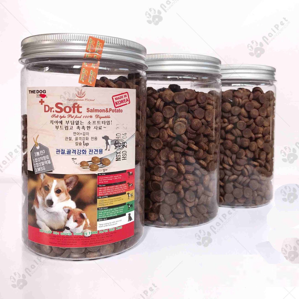 Thức Ăn Hạt Mềm Dr.Soft Salmon &amp; Potato Vị Cá Hồi Khoai Tây