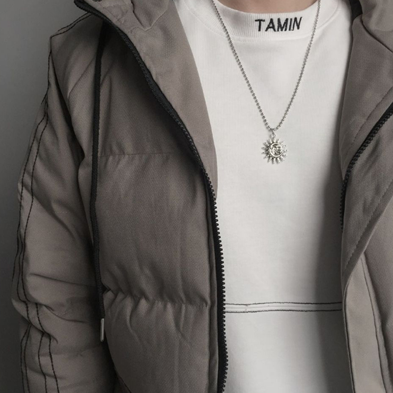 Dây Chuyền Kim Loại Mặt Trăng Mặt Trời Phong Cách Hip Hop