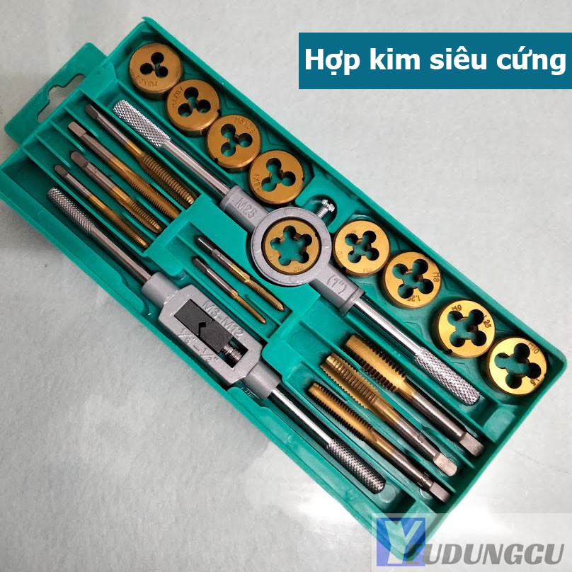 Bộ taro ren ngoài / trong mạ Titan 20 chi tiết.