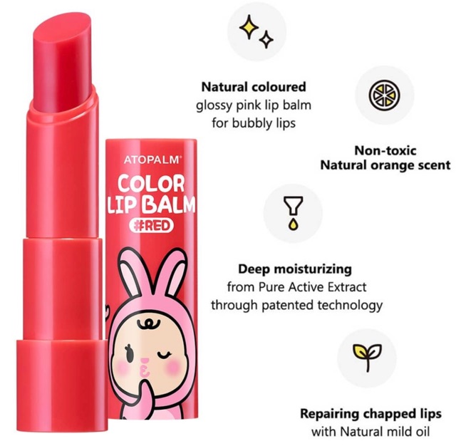 SON DƯỠNG MÔI CÓ MÀU TRẺ EM ATOPALM COLOR LIP BALM kid&gt;2y