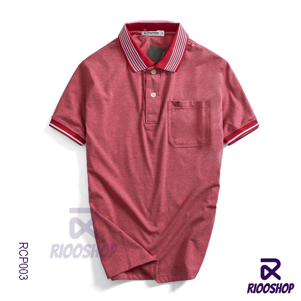 Áo thun nam có cổ có túi trơn tay ngắn cao cấp AE RCP003 - áo phông nam cotton Riooshop