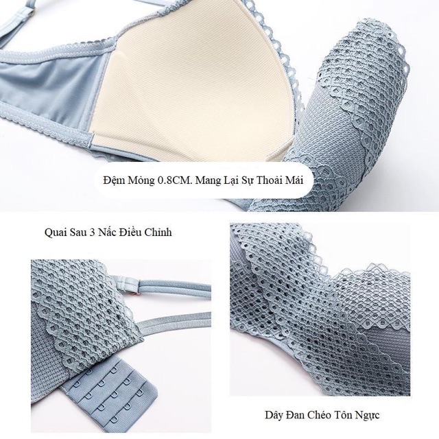 Bộ Đồ Lót Sweet Girl Không Gọng Đệm Mỏng Siêu Hot | BigBuy360 - bigbuy360.vn