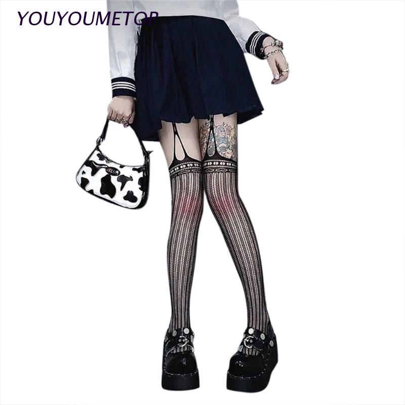 Quần Tất Lưới Co Giãn Phong Cách Lolita Nhật Bản Quyến Rũ Cho Nữ