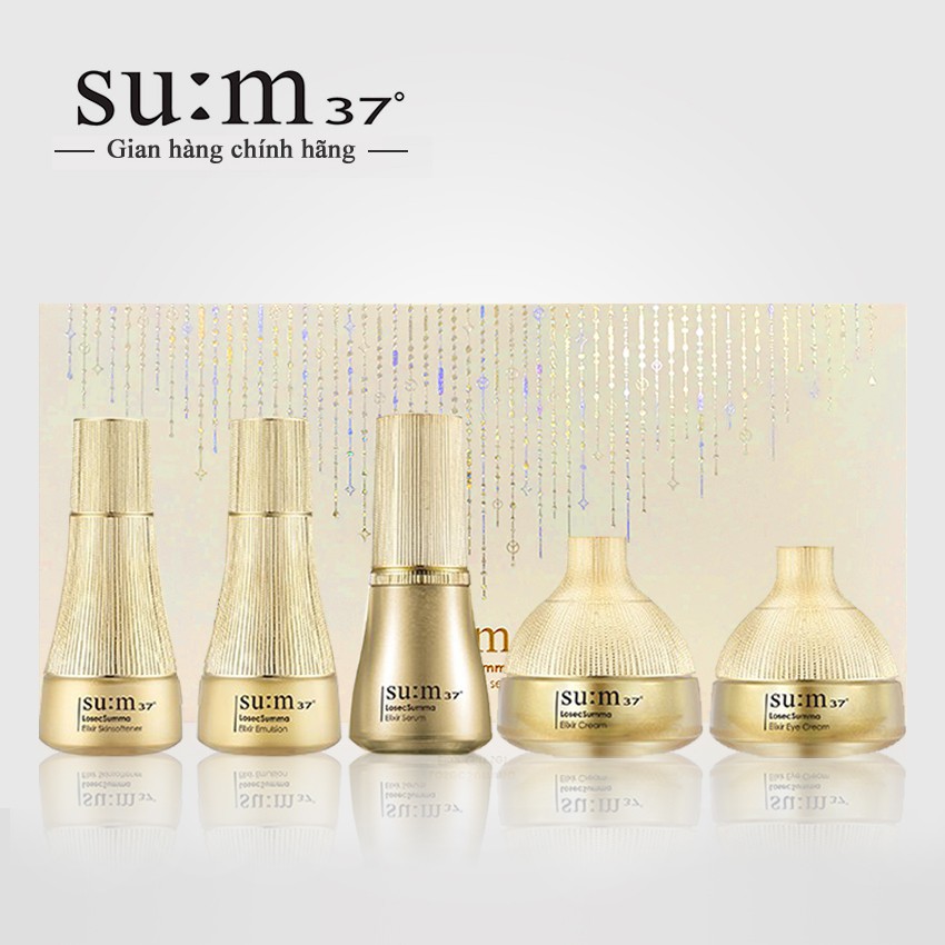 Bộ tái sinh da Sum:37 Losec Summa Elixir Gift Set vàng 5 sản phẩm - Bộ tái sinh Sum vàng; Set tái sinh da Su:m37 vàng