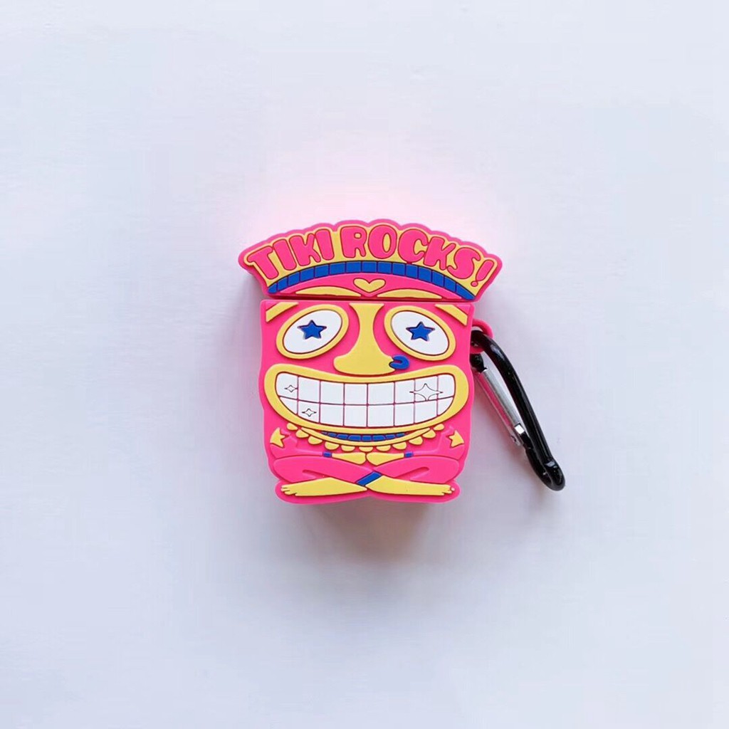 TIKI ROCKS Airpods 1/2 case Funny Crown wireless bluetooth earphone soft silicone protective cover