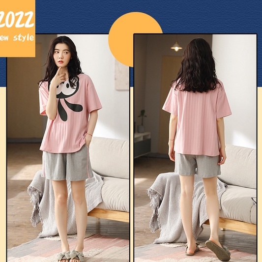XẢ KHO 50K Pijama Bộ Đồ Ngủ Nữ Quần Áo Mặc Ở Nhà Vải Cotton Cộc Tay Ngắn Mùa Hè Đi Chơi Cute Họa Tiết Dễ Thương Kiểu