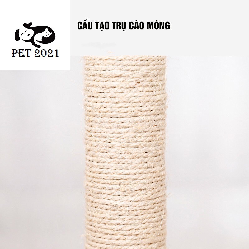 Cây Cào Móng 3 Tầng - Trụ Cào Móng 3 Tầng Cho Mèo Có Đệm Nằm Kèm Đồ Chơi - PET 2021