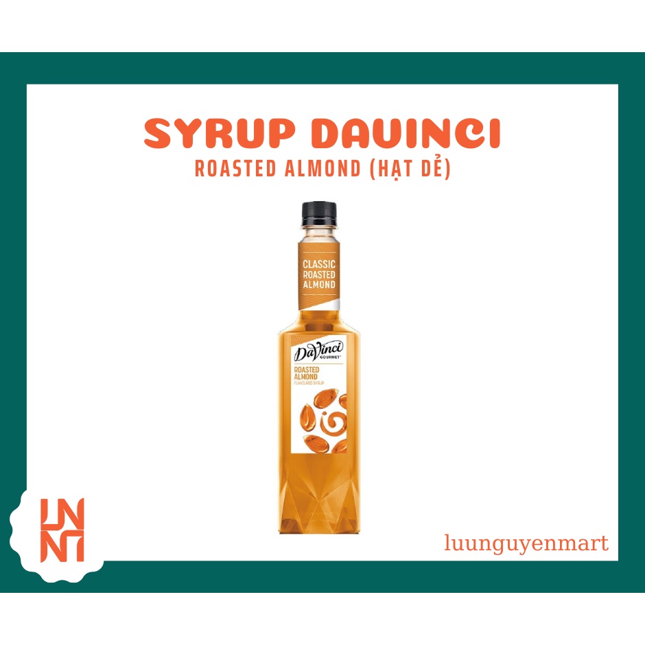 Siro/ Syrup DaVinci Gourmet Roasted Almond vị Hạnh Nhân Nướng chuyên dùng trong pha chế - Chai 750ml