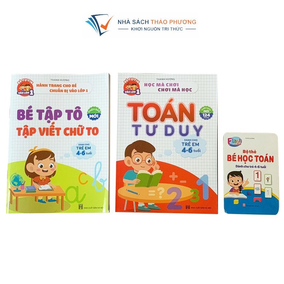 Sách - Toán tư duy, bé tập tô và Thẻ Flash card học toán