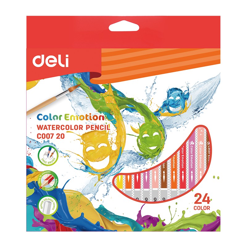 Chì Màu Deli Hộp Giấy Color Emotion 12/24 màu C002 00/20