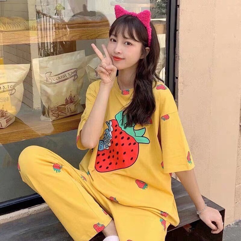 [Ảnh thật tự chụp] Đồ bộ dâu cực chất , thun cotton cực xinh giá cực sốc | BigBuy360 - bigbuy360.vn