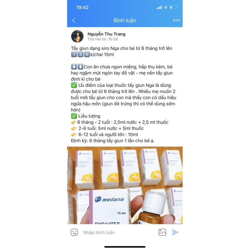 T ẩ y g i u n Medana 15ml của Nga