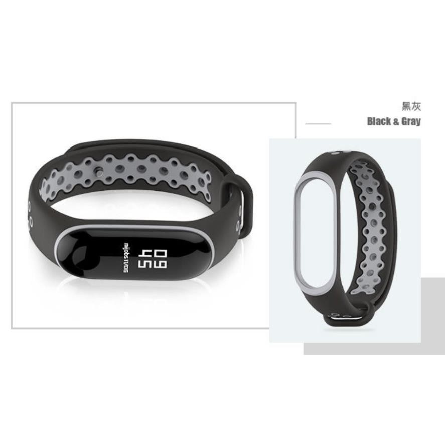 [TẶNG MIẾNG DÁN MÀN HÌNH] DÂY ĐEO MIBAND 4 - MIBAND 3 - DÂY ĐEO CAO SU 2 MÀU