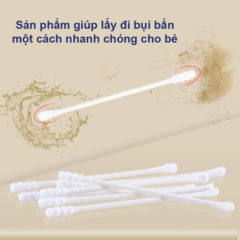 Tăm bông sơ sinh, Tăm bông trẻ em chuyên dụng hộp 400 que Misuta cao cấp BBShine – SS020