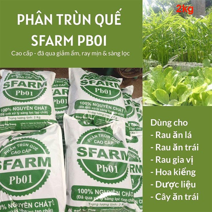 Phân trùn quế SFARM PB01 - Túi 2kg (PSF-001-02KG)