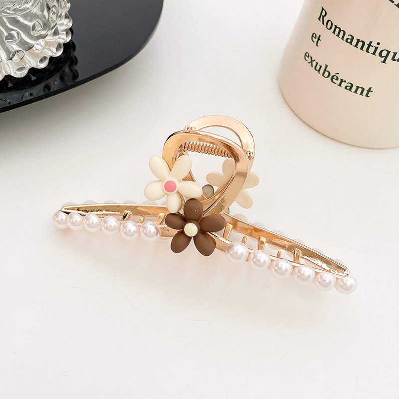 Kẹp tóc hình cá mập đính ngọc trai giả thời trang cho nữ