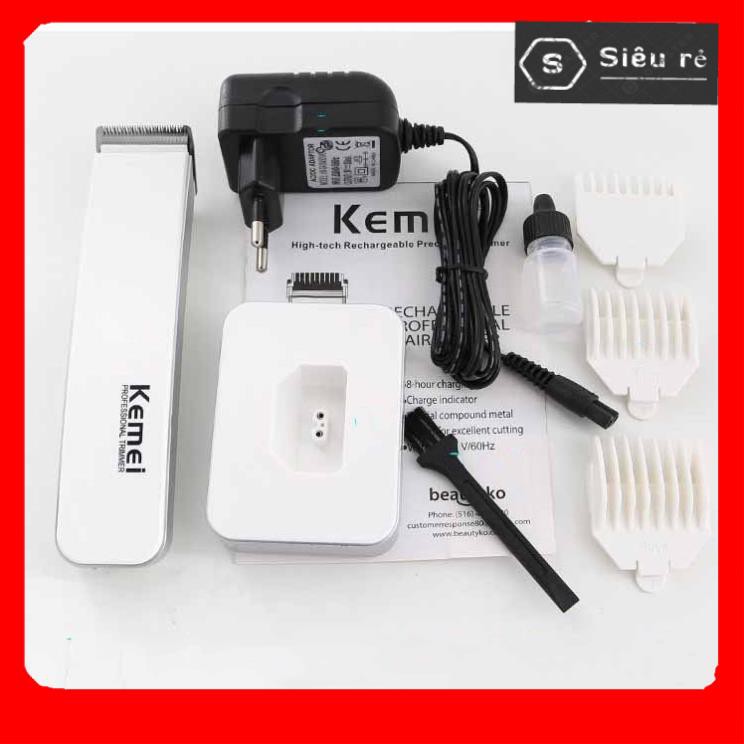 Tông Đơ Cắt Tóc sạc pin Kemei KM-619, Hàng top 1 Tăng đơ dành cho Salon, siêu bền đẹp, lưỡi sắc, Bảo hành chính hãng