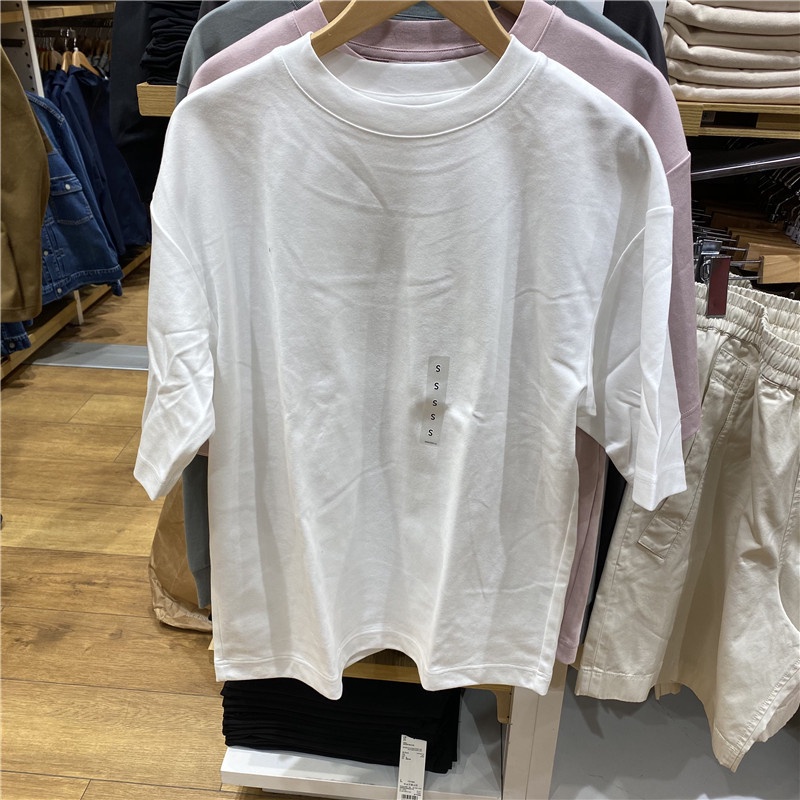 Áo Thun Ngắn Tay UNIQLO Dáng Rộng Cổ Tròn Thời Trang Xuân Hè Cho Nam Và Nữ435806