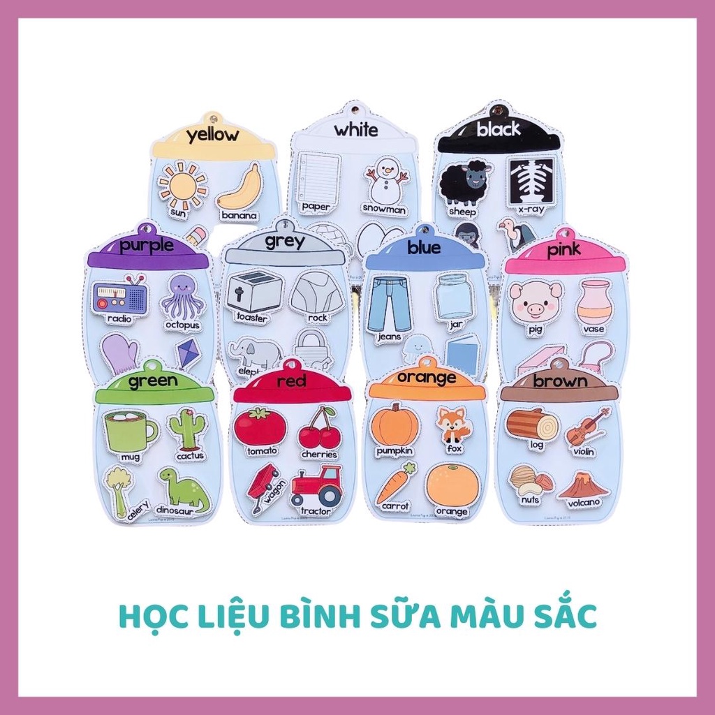 Bình sữa màu sắc - bóc, dính dán Color Sorting Activity