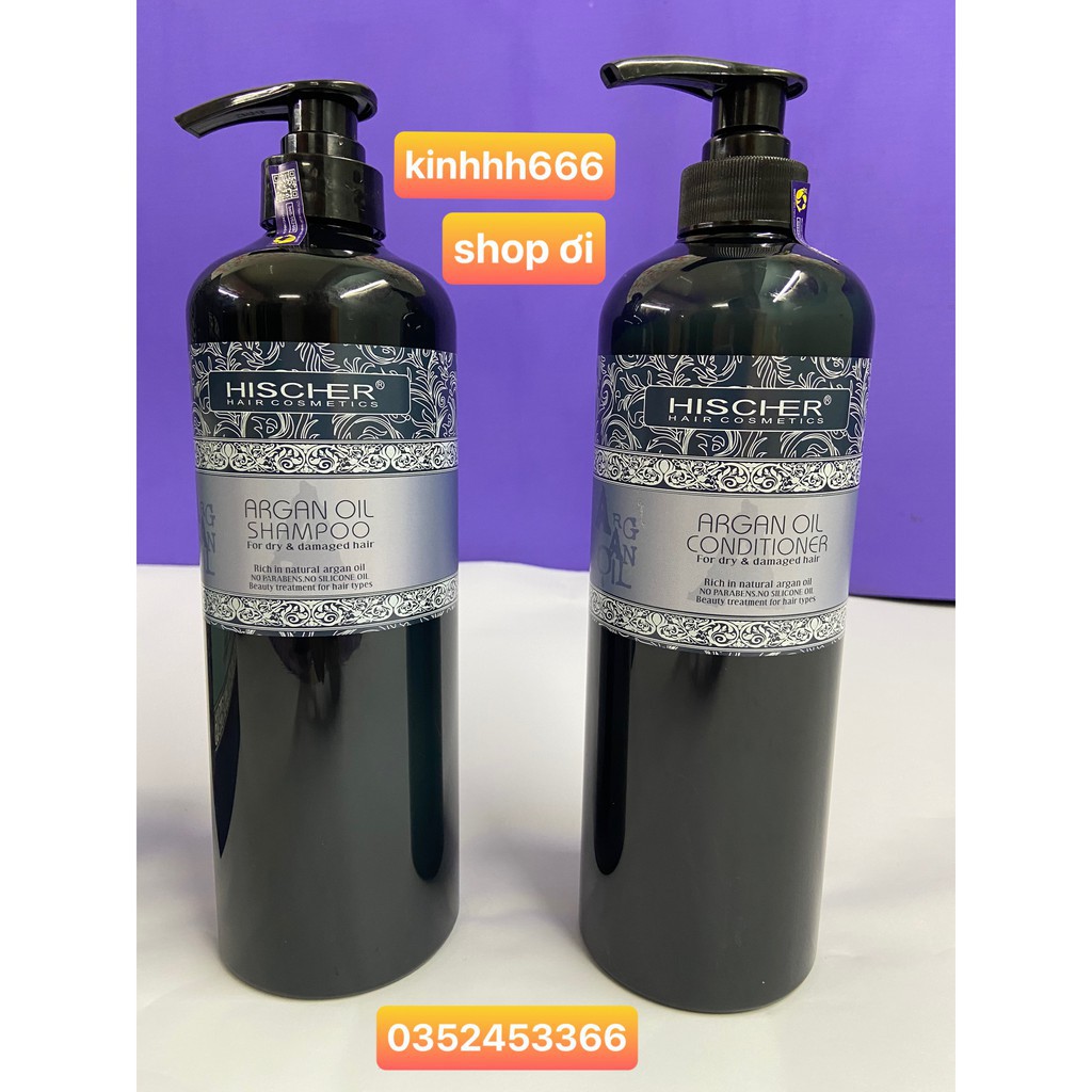 Bộ Dầu Gội - Xả Phục Hồi Hischer Argan Oil 1000ML