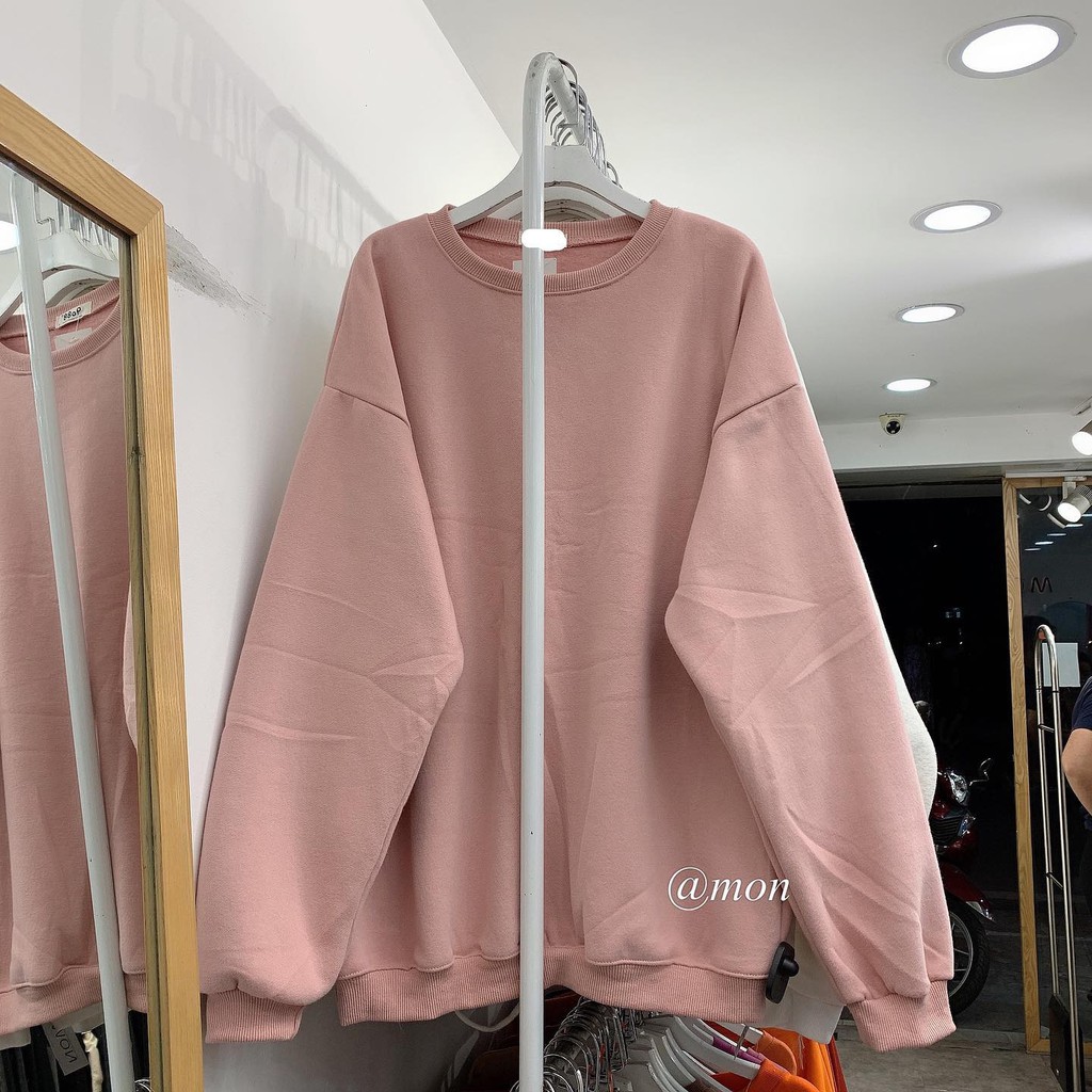 210676 Áo sweater nỉ bông trơn - áo nỉ nam nữ oversize form rộng - chất nỉ bông trơn dày ấm nhiều màu | BigBuy360 - bigbuy360.vn