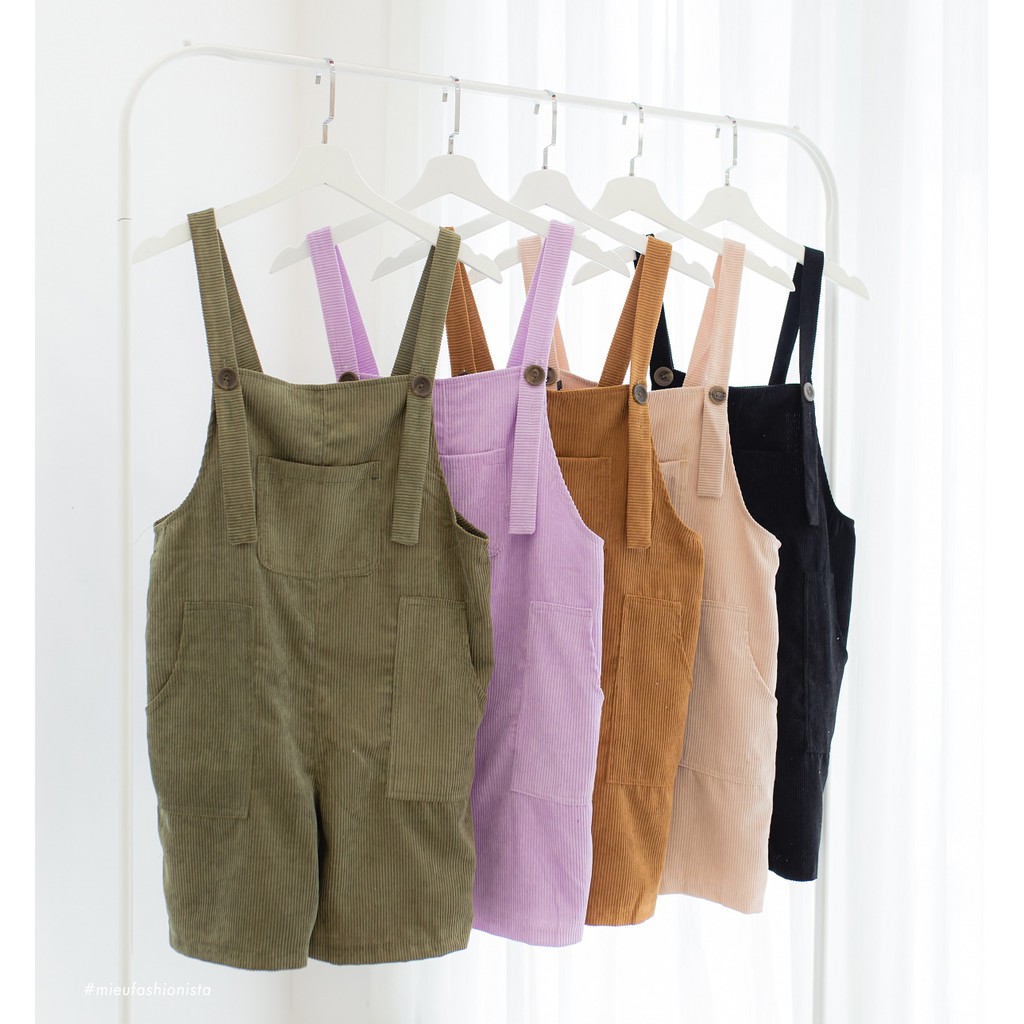 [ Miều ] Quần yếm vải nhung Velvet Short Bib