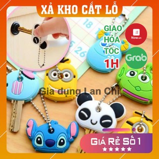 Set 3 bọc chìa khóa cao su hình thú đáng yêu, móc treo chìa khóa kèm dây treo tiện lợi