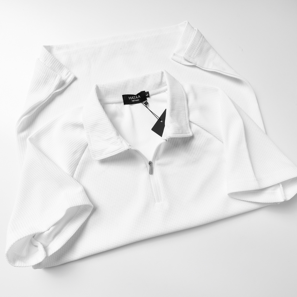 Áo thun POLO nam Hataa vải tổ ong cotton, chống nhăn, thoáng mát - Áo polo cổ khóa