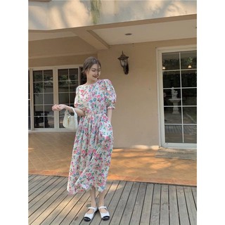 Đầm hoa nhí dáng dài maxi