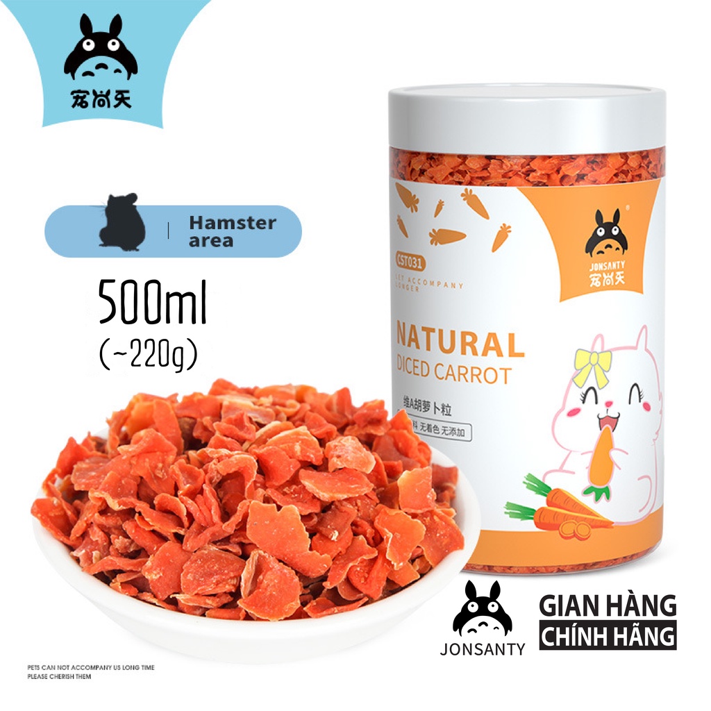 Thức ăn vặt cho hamster, nhím, thỏ, chuột lang, sóc bay úc, chinchilla, rùa, chim hàng chính hãng JONSANTY hộp lớn