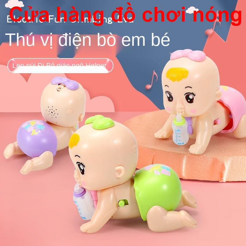 Đồ chơi bò cho bé 0-1 tuổi dành trẻ sơ sinh 3-6-8-12 tháng học leo núi bằng điện giáo dục em