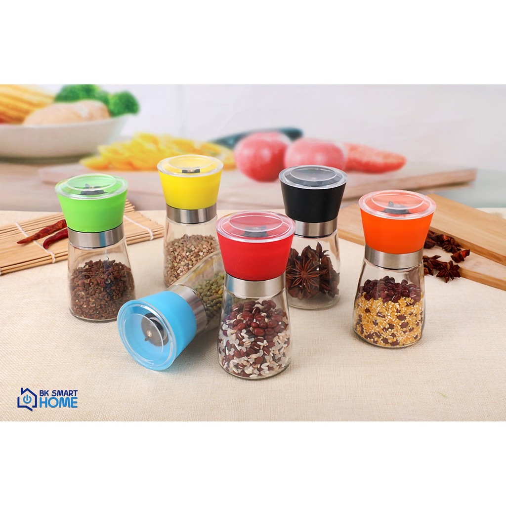 Hũ xay tiêu cầm tay đa năng xay tiêu độ mịn tùy chỉnh kiêm lọ đựng hạt tiêu cao cấp xoay các loại hạt khô đa năng