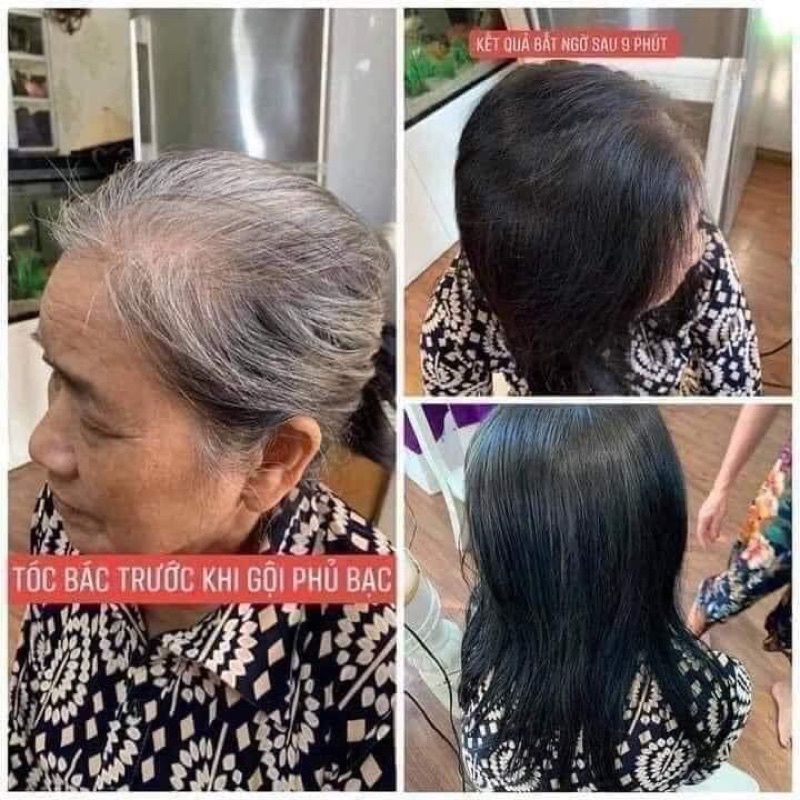 Dầu gội phủ bạc màu đen trần kim huyền