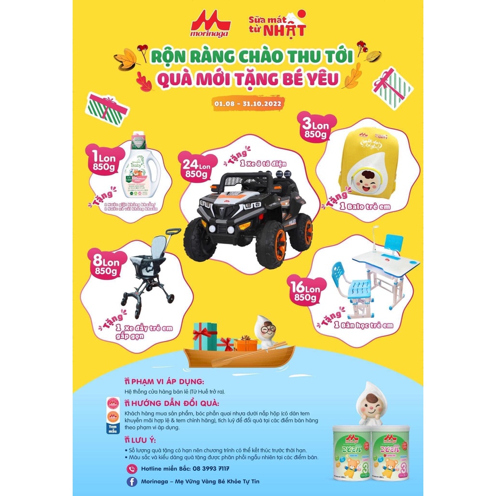 Sữa Morinaga nhật nhập khẩu số 1/ số  2 hộp 850g