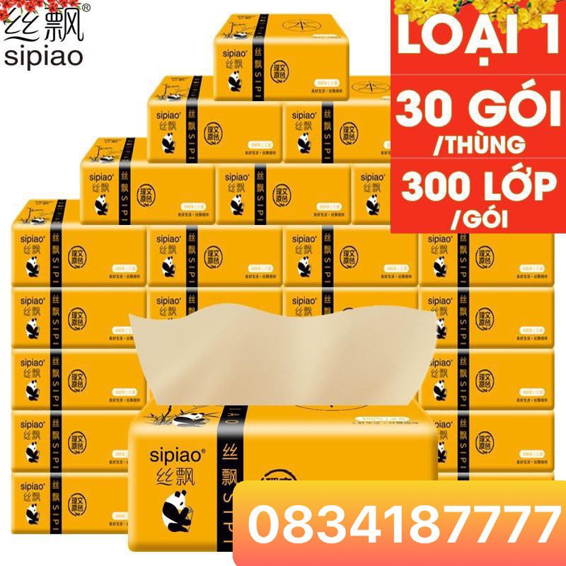 ⚡HÀNG LOẠI 1⚡30 GÓI GIẤY ĂN GẤU TRÚC SIPIAO SIÊU DAI MỀM MẠI ( 1 THÙNG )